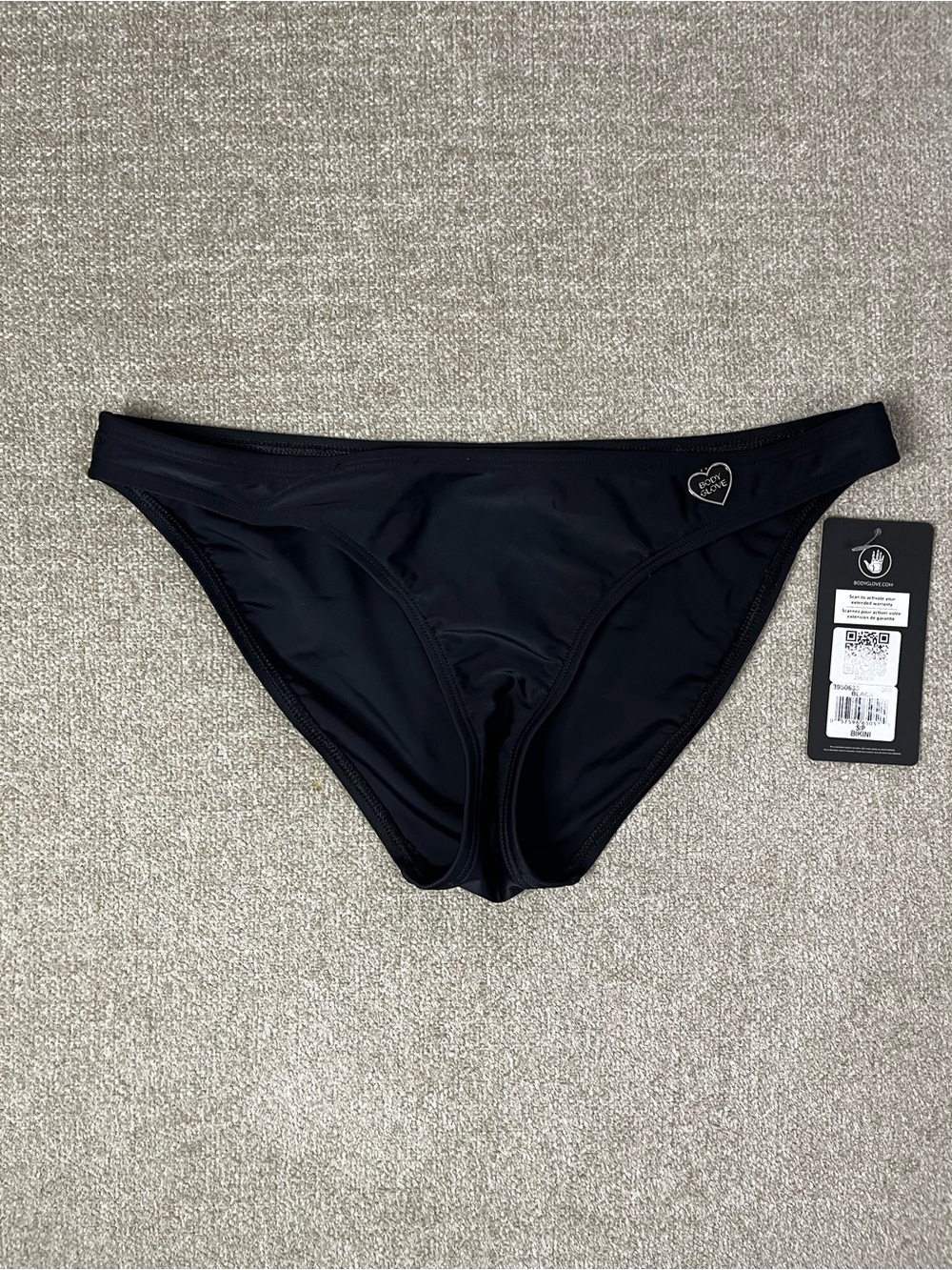 Body Glove Black Bikini Bottom with Heart Charm